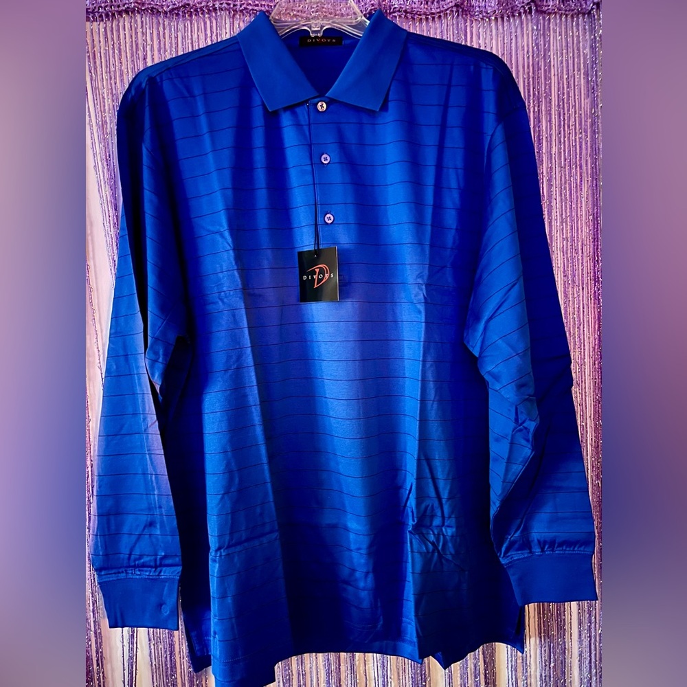 Divots Men’s Golf ⛳️ Shirt Collard Polo Long Sleeve XL. Brand new in package.